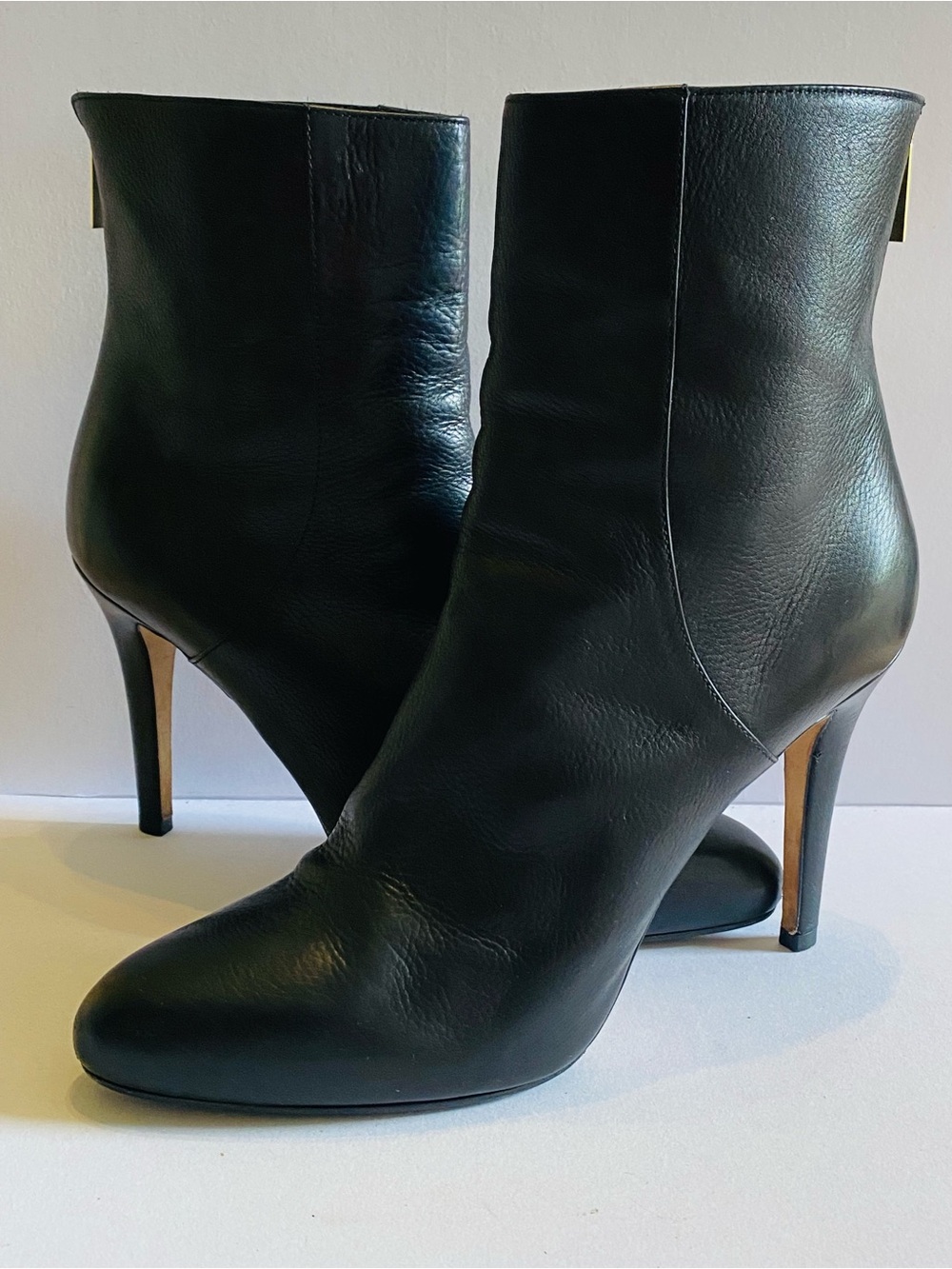 🛍️ Jimmy Choo Authentic Black Leather Stiletto Ankle Boots With Dust Cover
